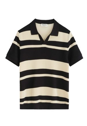 FRILIVIN, POLO COL V OUVERT RAYÉ - Polo - noir