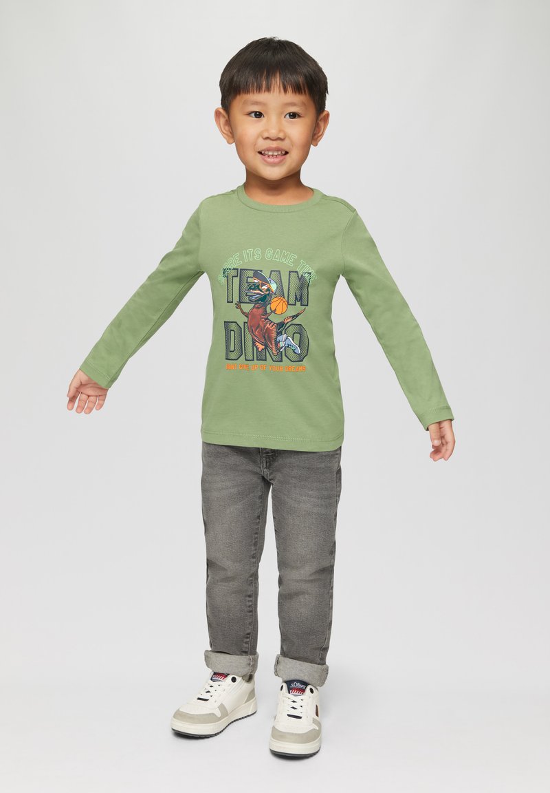 s.Oliver À ORNÉ D’UN IMPRIMÉ CHATOYANT - Longsleeve - helles olivgrün