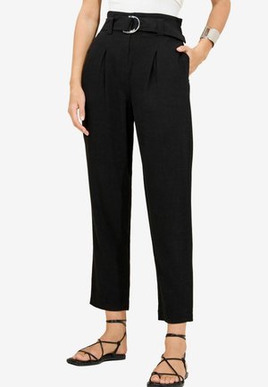REGULAR FIT RING TAPERED - Pantaloni - black