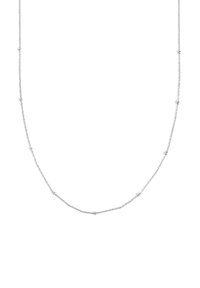 Sølv kædedyse med små, jævnt fordelt, sfæriske accenter. Har et delikat, let design og en glat, poleret finish.