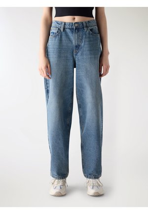 LUNGO TINTA UNITA - Jeans baggy - blu denim medio