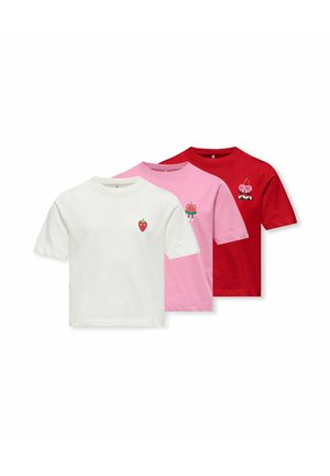 ONLY GIRLS T-SHIRT KOGREX 3ER-PACK T-SHIRT - T-shirts med print - cashmere rose