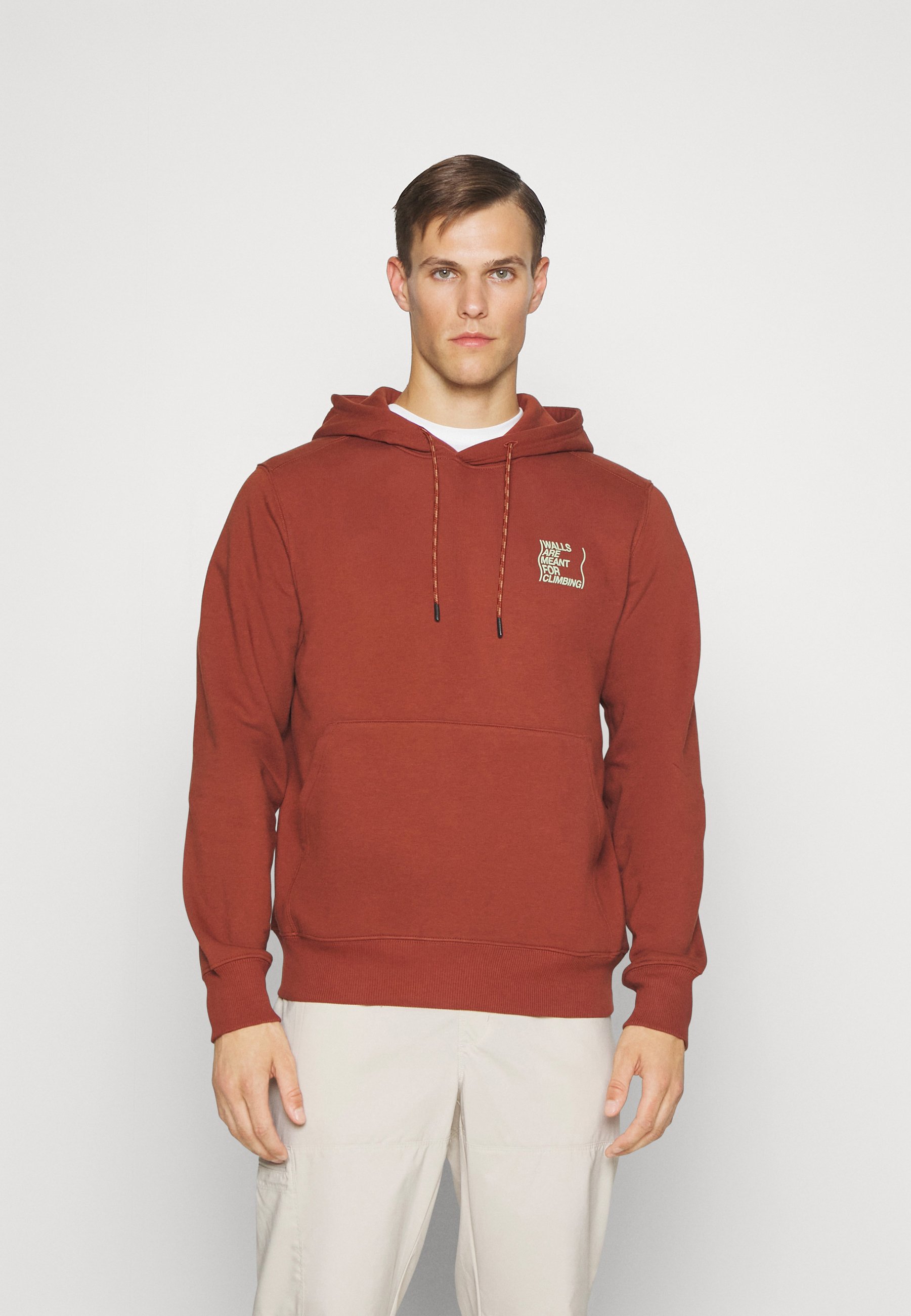 graphic brown hoodie