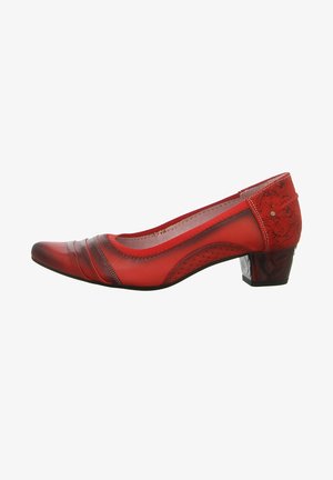 Classic heels - czerwony+kwiaty