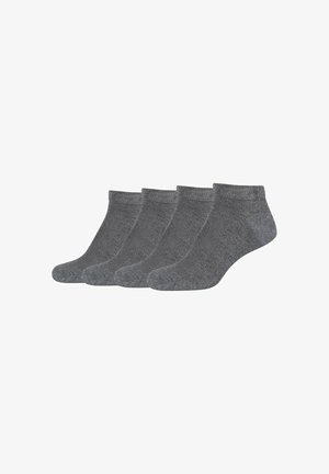 Hallide hall socks, komplektis neli tükki, pehmest puuvillasegust, millel on sile tekstuur ja ribatud äärised, lihtsa disainiga.