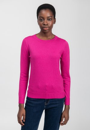 Striktrøje - fuchsia