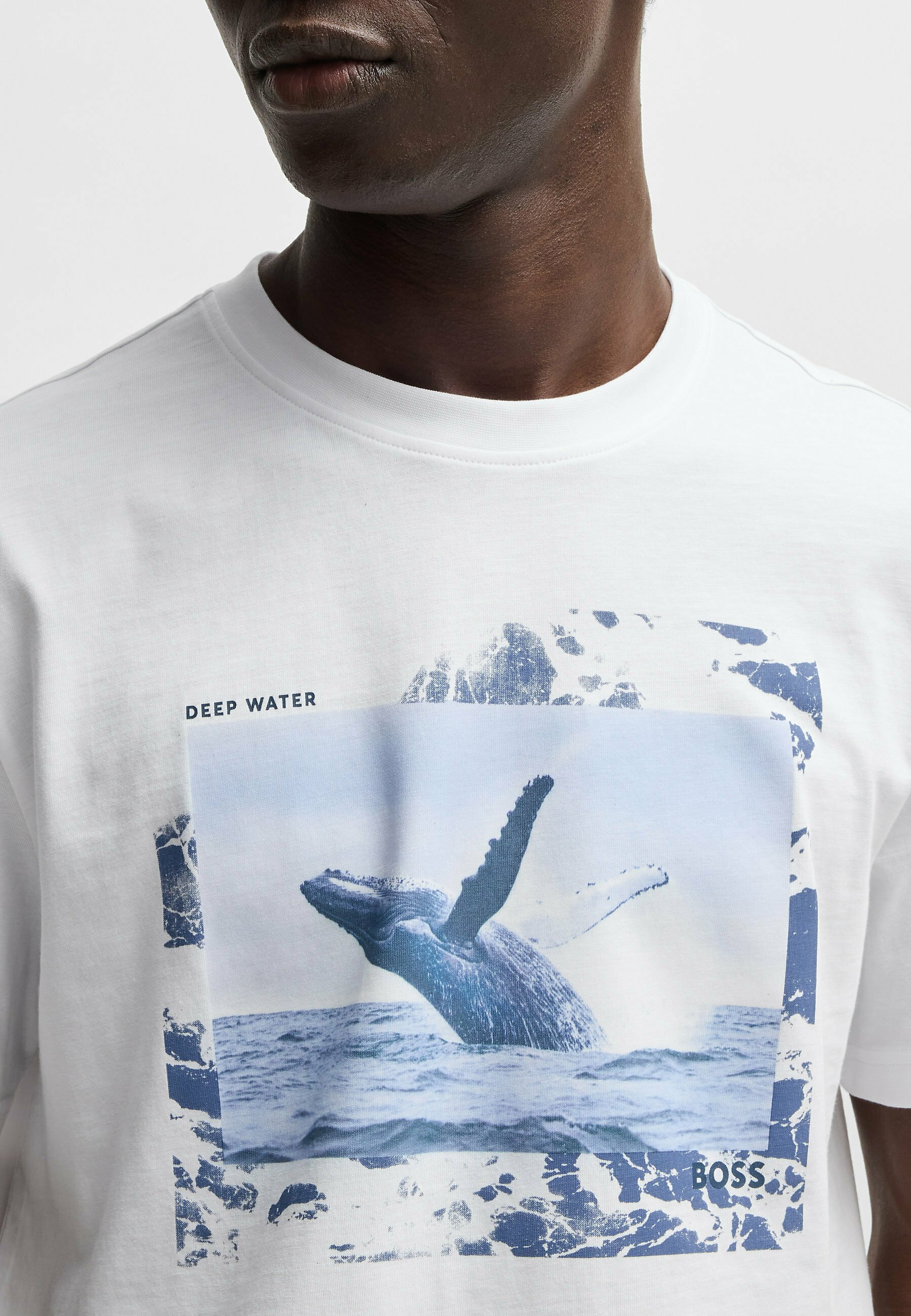 【BOSS】Te Dunetrace Tシャツ ホワイト BOSS DUNETRACE - Print T-shirt - white/white - Zalando.co.uk
