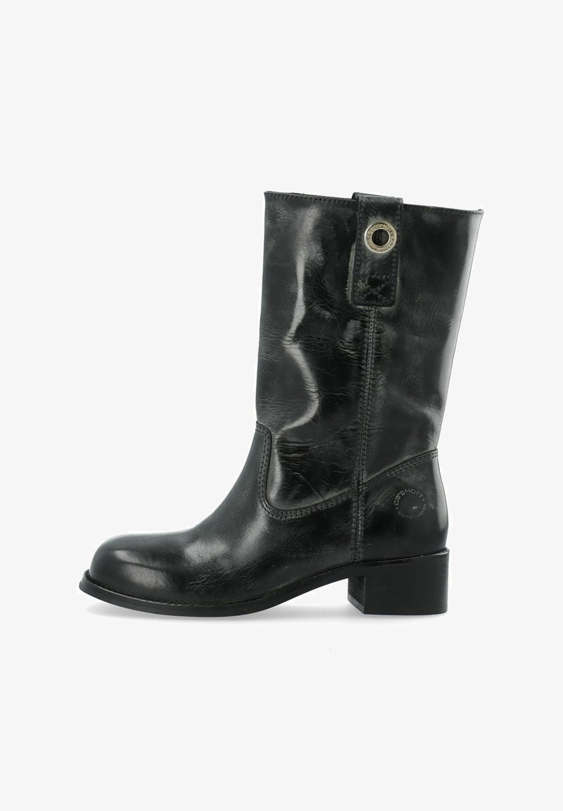 Ca'Shott Kauboi/mootorratturi poolsaapad - black