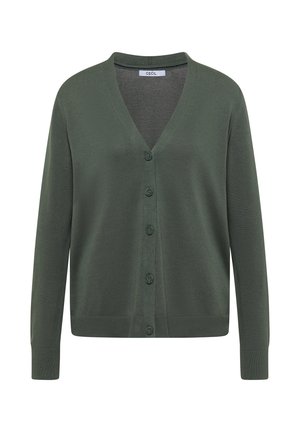 Cecil, CARDIGAN MIT V-NECK UND KNOPFLEISTE - Cardigan - dried olive green