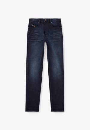 Σκούρο μπλε τζιν παντελόνι με σκούρο πλύσιμο, ίσια γραμμή, μπροστινές τσέπες και ελάχιστη φθορά. Κλείσιμο με κουμπί και φερμουάρ.