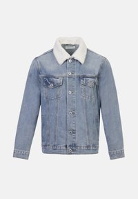 BORG COLLAR - Jeansjacka - light blue