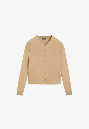 Massimo Dutti, 100% CASHMERE CROPPED KNIT CARDIGAN - Strickjacke - brown