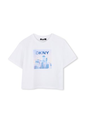MET KORTE MOUWEN - T-shirt imprimé - blanc/bleu