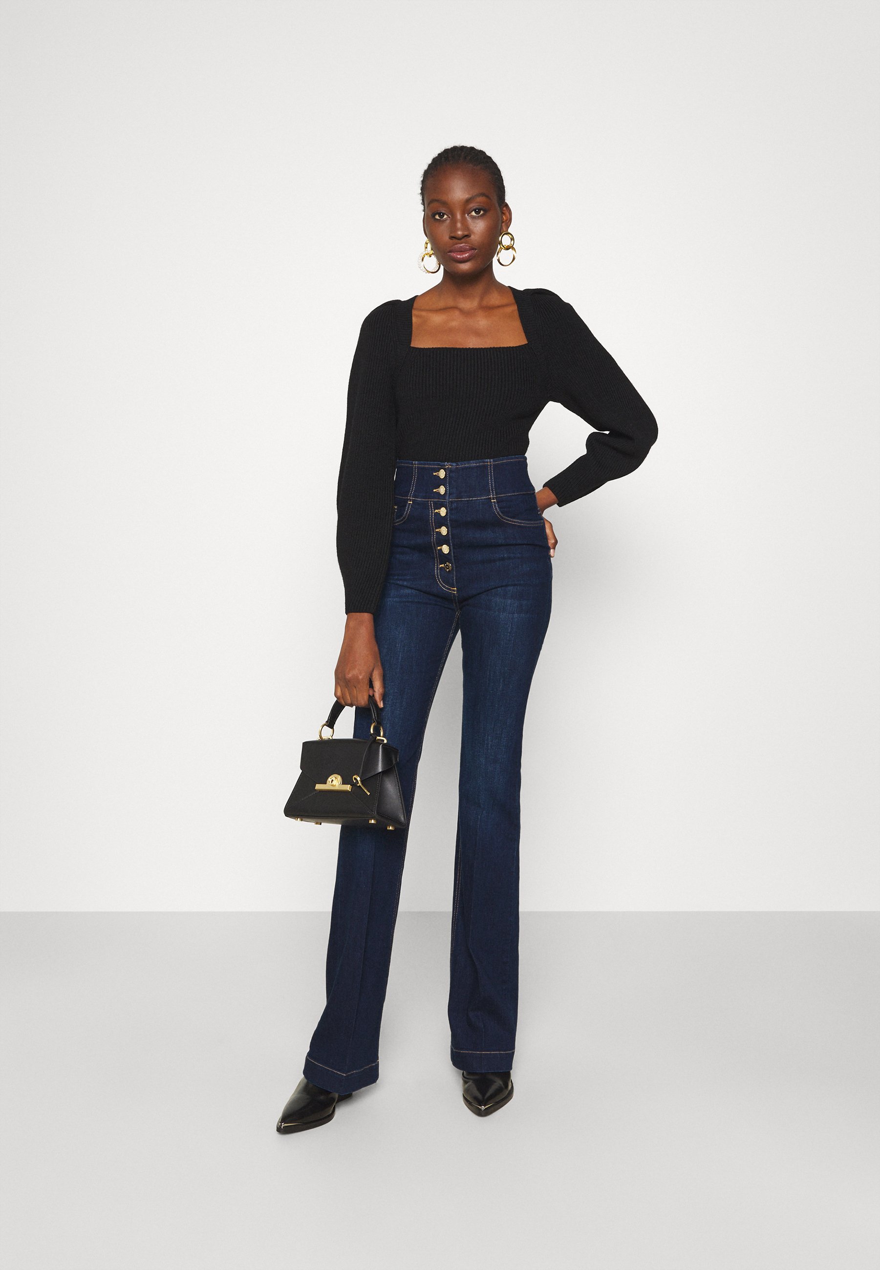 Elisabetta Franchi Bootcut jeans - blue vintage/blue denim - Zalando.co.uk