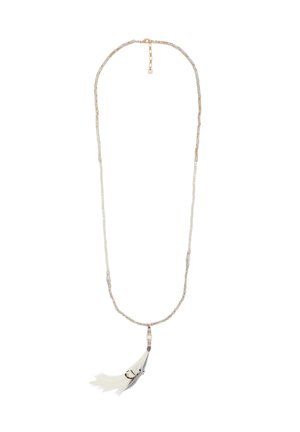 Necklace - white grey white