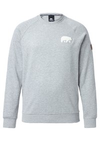 Grijze sweatshirt met een ronde halslijn, tekstuur bear logo op de borst en ribgebreide mouwen. Gemaakt van een zachte katoenmix.