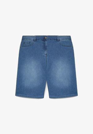 Fiorella Rubino, JEANS BERMUDA EFFETTO WASHED - Denim shorts - blu