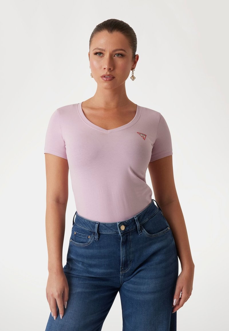 Guess TRIANGLE  - T-shirts basic - beige
