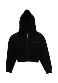 Karl Kani - CROP HOODIE SMALL SIGNATURE ESSENTIAL - Vetoketjullinen college - black Pienoiskuva 1