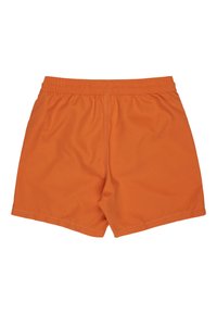 Orange badebukser med elastik i taljen, enkel i designet uden synlige logoer eller mønstre, vist fladt bagfra.