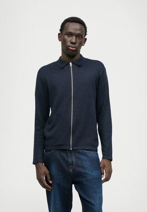 JJCOLE ZIP CARDIGAN - Strickjacke - navy blazer
