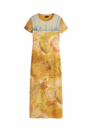 Desigual, SLIM HYBRID - Džersejové šaty - yellow