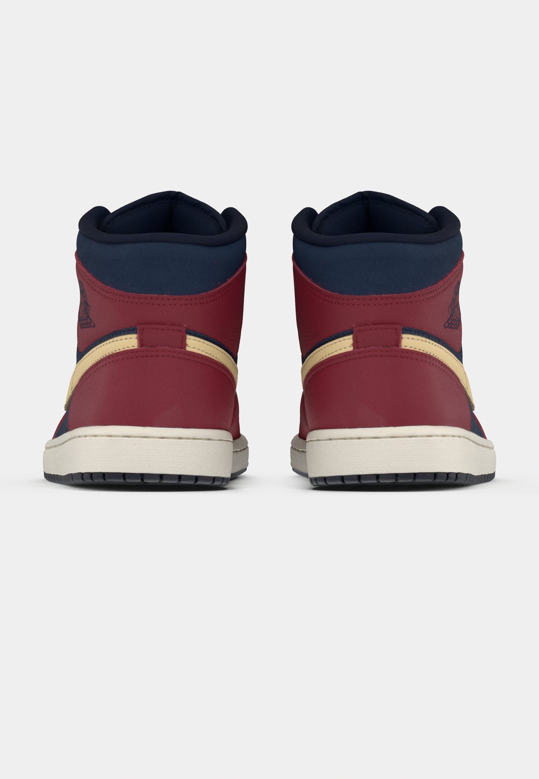 burgundy and cream jordans