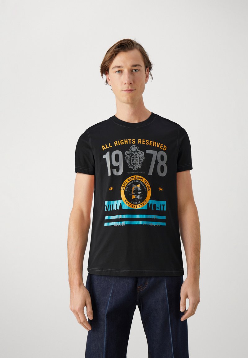 Diesel DIEGOR UNISEX - T-shirt imprimé - black/noir