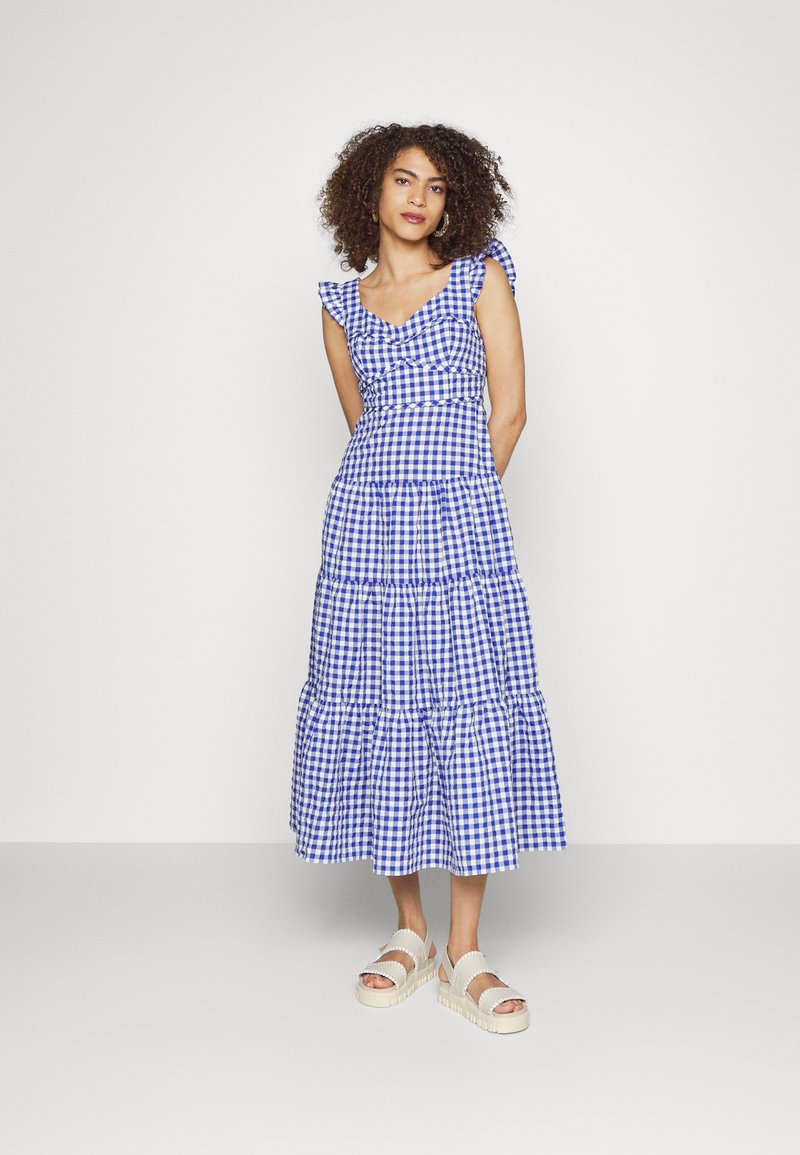 kate spade new york GINGHAM TIERED DRESS Day dress blueberry/blue