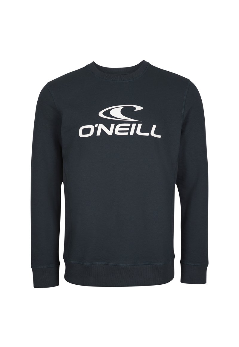 Felpa blu navy in misto cotone, con colletto rotondo, maniche lunghe e un grande logo bianco O'Neill sulla parte anteriore.