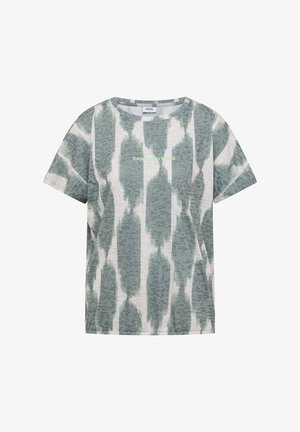 Cecil, T-SHIRT WITH A BURNOUT LOOK AND TEXT - T-Shirt print - deep matcha green