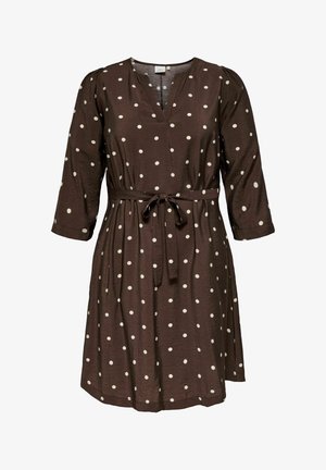 ONLY Carmakoma, DRESS CARCARRIE MIDI DRESS - Vapaa-ajan mekko - coffee bean