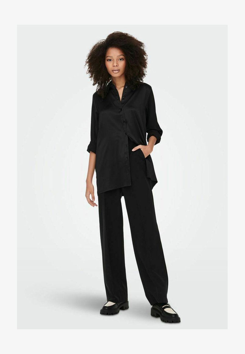 Noisy May Nmflanny Camicia Oversize A Maniche Lunghe In Poliuretanto (Eco-pelle) Per Donna - Con Tasca E Bottone Automatico