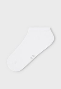 Șosetă albă până la gleznă, realizată dintr-un material moale, având o textură netedă și o bandă cusută în partea de sus. Mărimea indicată este 36/38.