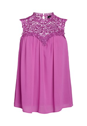 Zizzi ÄRMELLOSES PARTY  HÄKELARBEIT - Blouse - vivid viola