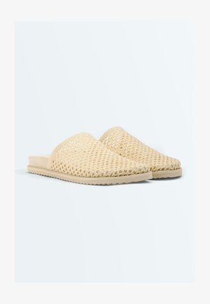 OYSHO, BRAIDED - Slip-on sandaler - beige