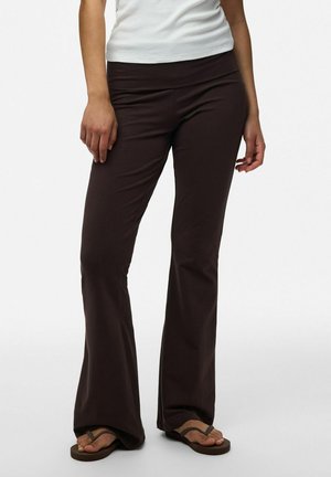 Pieces, LEGGINGS PCGEORGINA MW FLARED - Broek - hot fudge