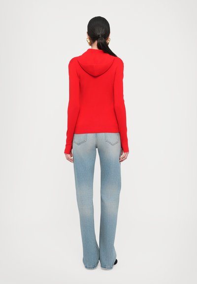 Victoria Beckham PIPING DETAIL HOODED - Vetoketjullinen college - bright rose