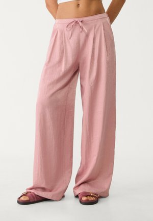 Stradivarius TEXTURED DRAWSTRING - Stoffhose - pink