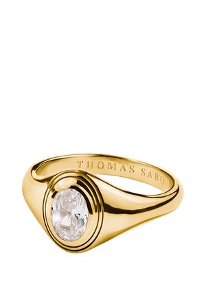MIT ZIRKONIASTEIN OVAL BOLD ELEGANCE - Ring - gelbgoldfarben/weiß
