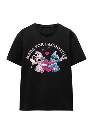 Disney, LILO STITCH MADE FOR EACH OTHER - Print T-shirt - black