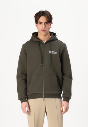 SECRET ZIPPER HOODIE - Zip-up sweatshirt - dark green
