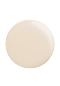 Rund beige keramisk tallerken med en lett forhøyet kant, vist på hvit bakgrunn.