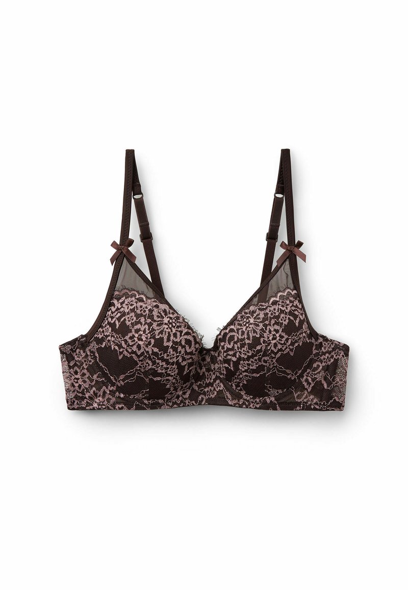 Tezenis MIDNIGHT BLOOM - Triangel BH - pink/dunkelbraun-meliert ...