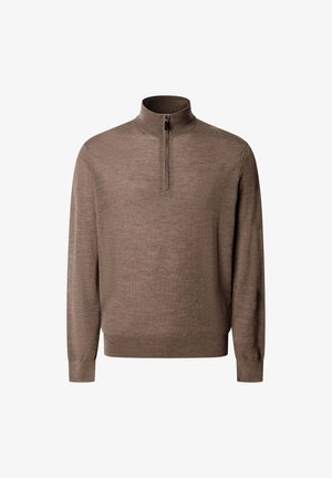 Hackett London, HACKETT LONDON JUMPER ESS MERINO HZIP - Svetrík - putty beige