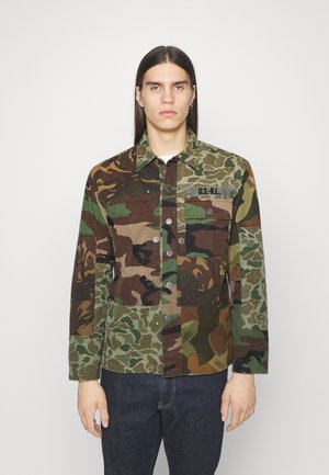 LONG SLEEVE - Chemise - dark green/beige