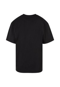 T-shirt noir uni à manches courtes et col rond, présenté de dos avec une coupe décontractée sur fond blanc.