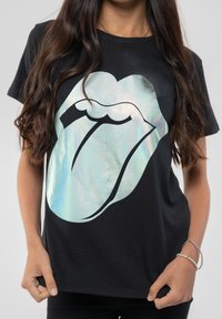 Paradiso Clothing THE ROLLING STONES HOLOGRAM FOIL TONGUE  - Print T-shirt - black