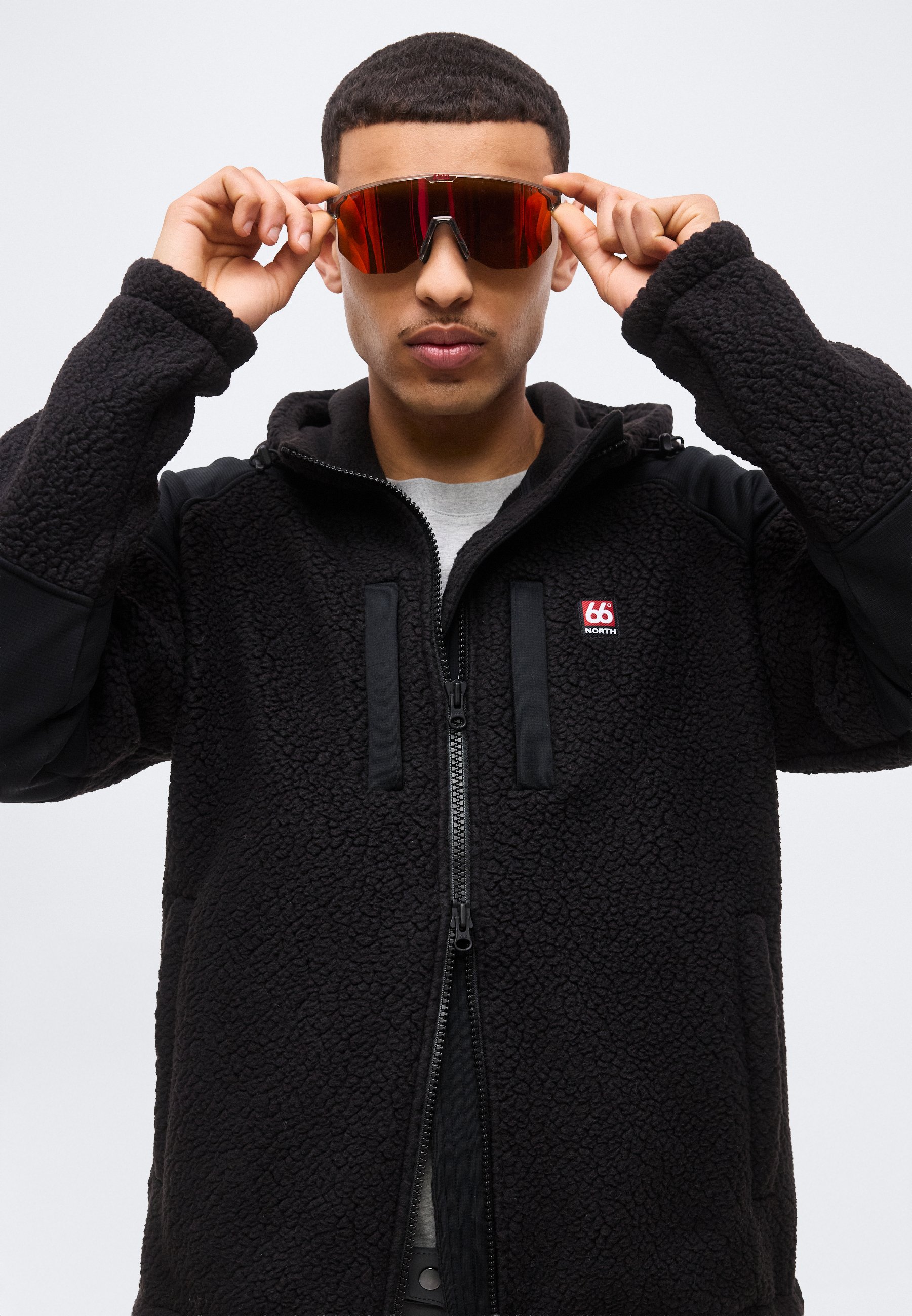 66 North TINDUR ZIPPED HOODIE - Fleecejas - black/zwart - Zalando.nl