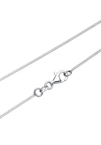 Halskette aus Sterling Silber mit feinem, geflochtenem Kettenmuster. Verfügt über einen Karabinerverschluss und kleine, runde Glieder für eine verstellbare Länge.